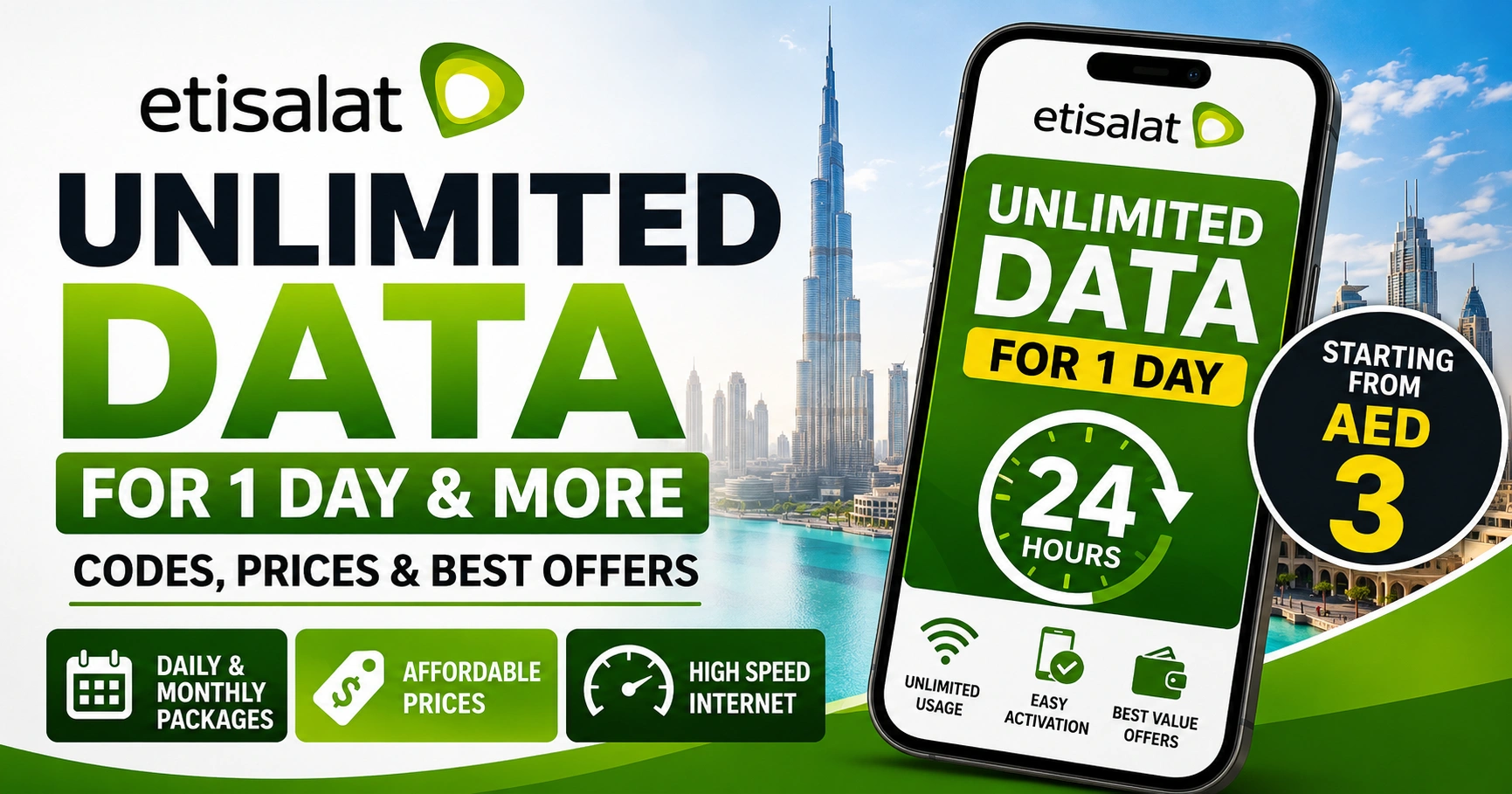 Etisalat Unlimited Data for 1 Day